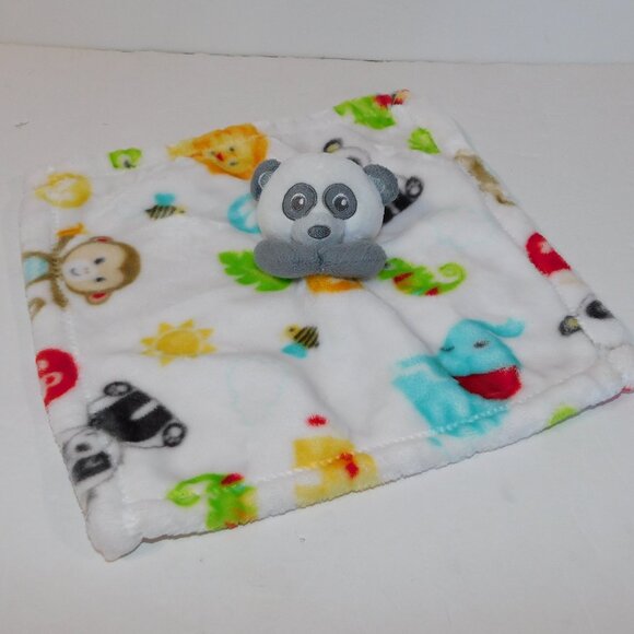 Fisher Price Panda Bear Security Blanket Multicolor Animals Baby lovey Plush - Picture 1 of 9